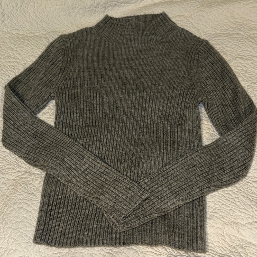 Uniqlo Women's Ribbed Turtleneck Sweater - Gray